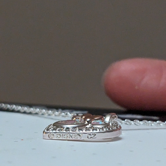 Minnie Mouse Heart Necklace (Fine Silver Plated) NWT - Picture 7 of 7